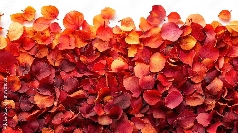 Autumn Leaves on White Background: Dried and Faded Autumn Leaves on White Background: Dried and Faded