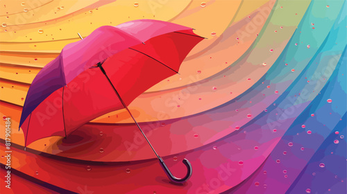 Stylish umbrella on colorful background Vectot style