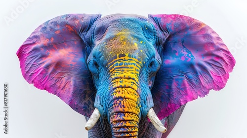 Colorful Elephant Statue in Vivid Detail