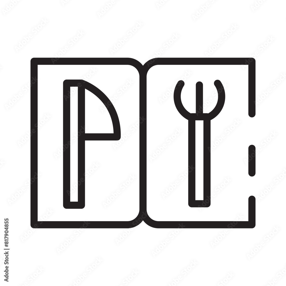 Cafe Dinner Menu Line Icon Cafe Dinner Menu Line Icon