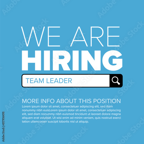 We are hiring minimalistic blue flyer template