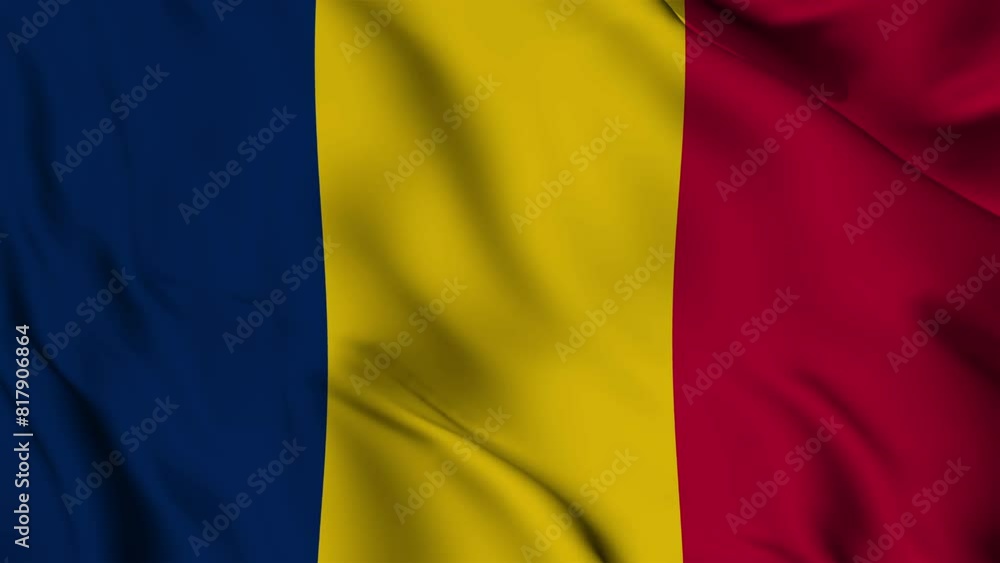 Chad Flag Waving Animation seamless loop. 4k Chad Flag Waving Animation seamless loop. 4k