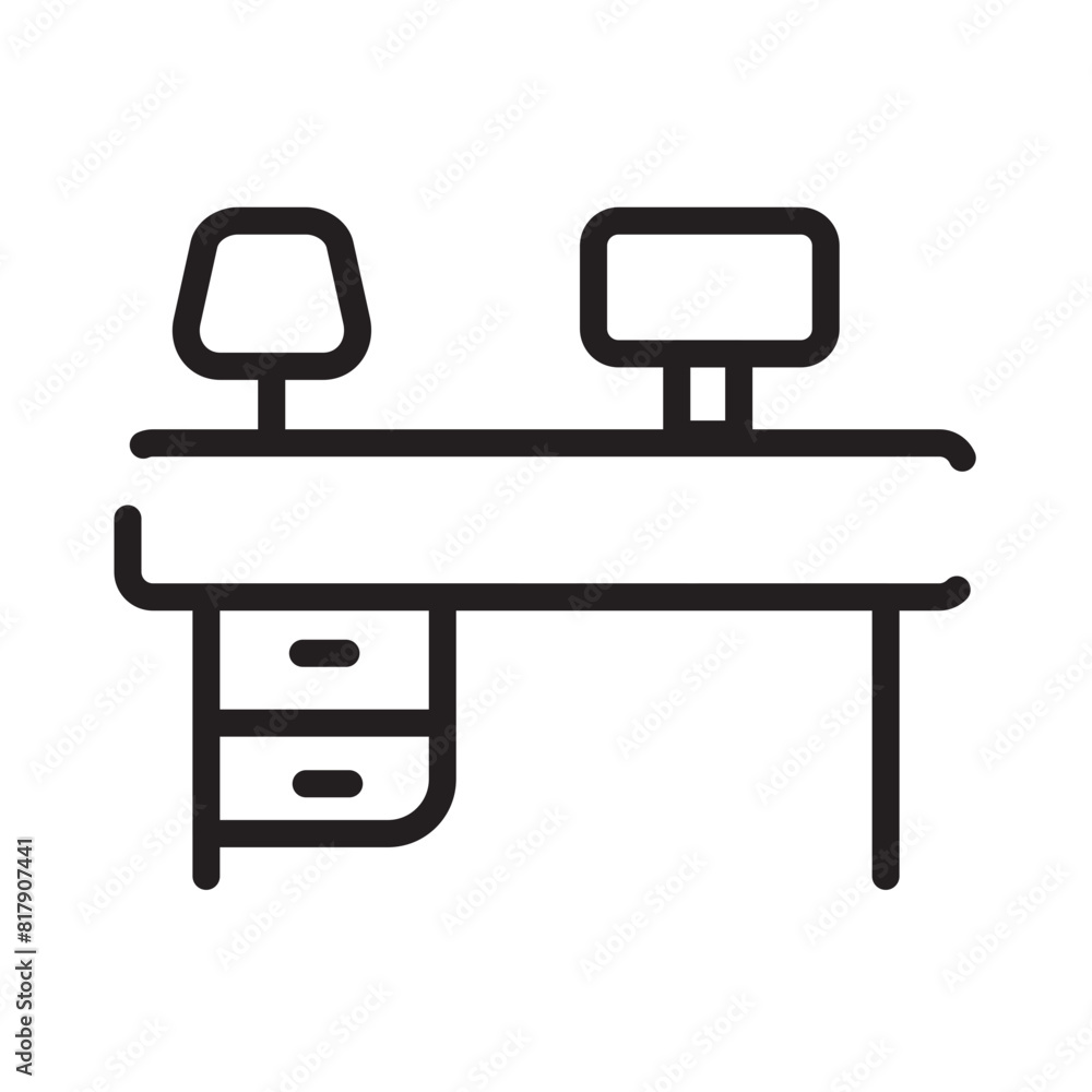 Computer Desk Lamp Line Icon Computer Desk Lamp Line Icon