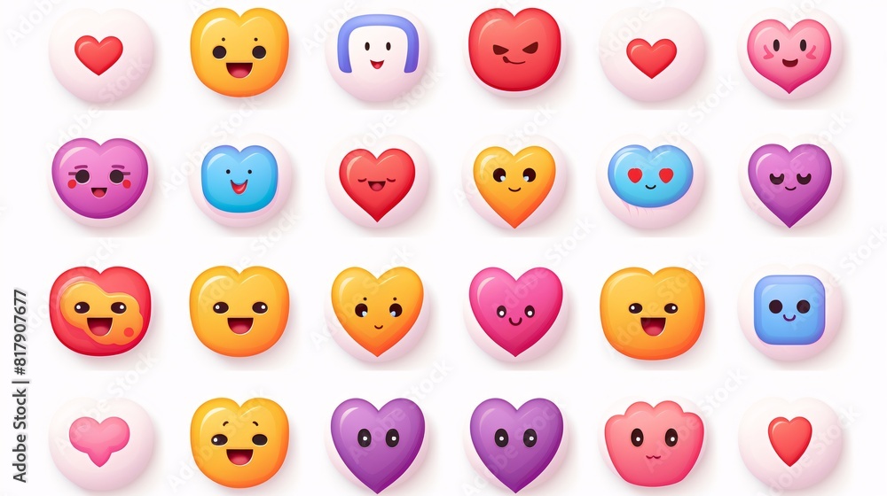a cute heart emoji sticker for UI design a cute heart emoji sticker for UI design
