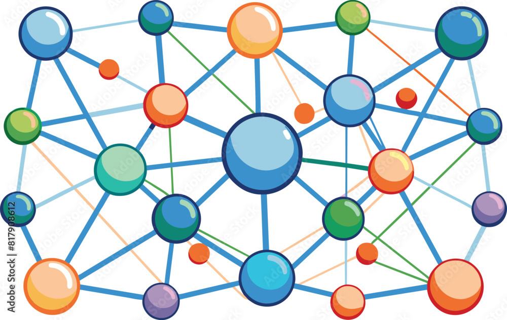 Flat illustration of a connection network, vector illustration. Flat illustration of a connection network, vector illustration.