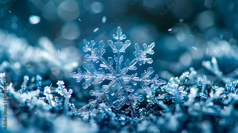 Beautiful macro photo of a snowflake Beautiful macro photo of a snowflake