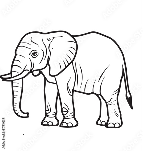 elephant cartoon coloring page © kimlyicon
