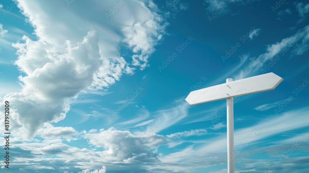 Fototapeta premium Wooden signpost against dramatic clouds