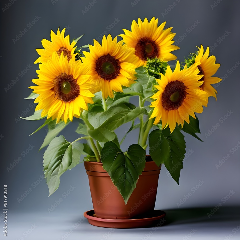 Obraz premium sunflower in a pot