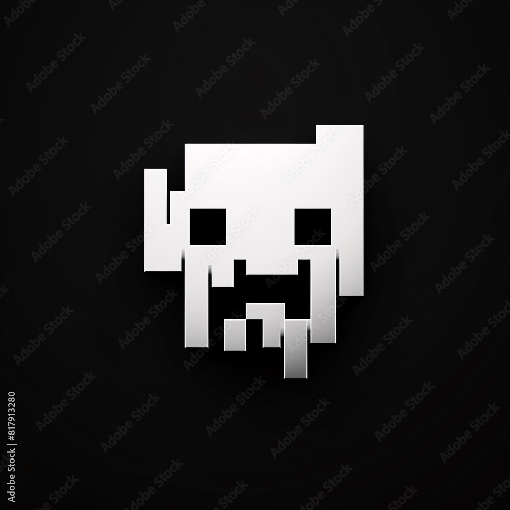 logo of pixels in black and white should 