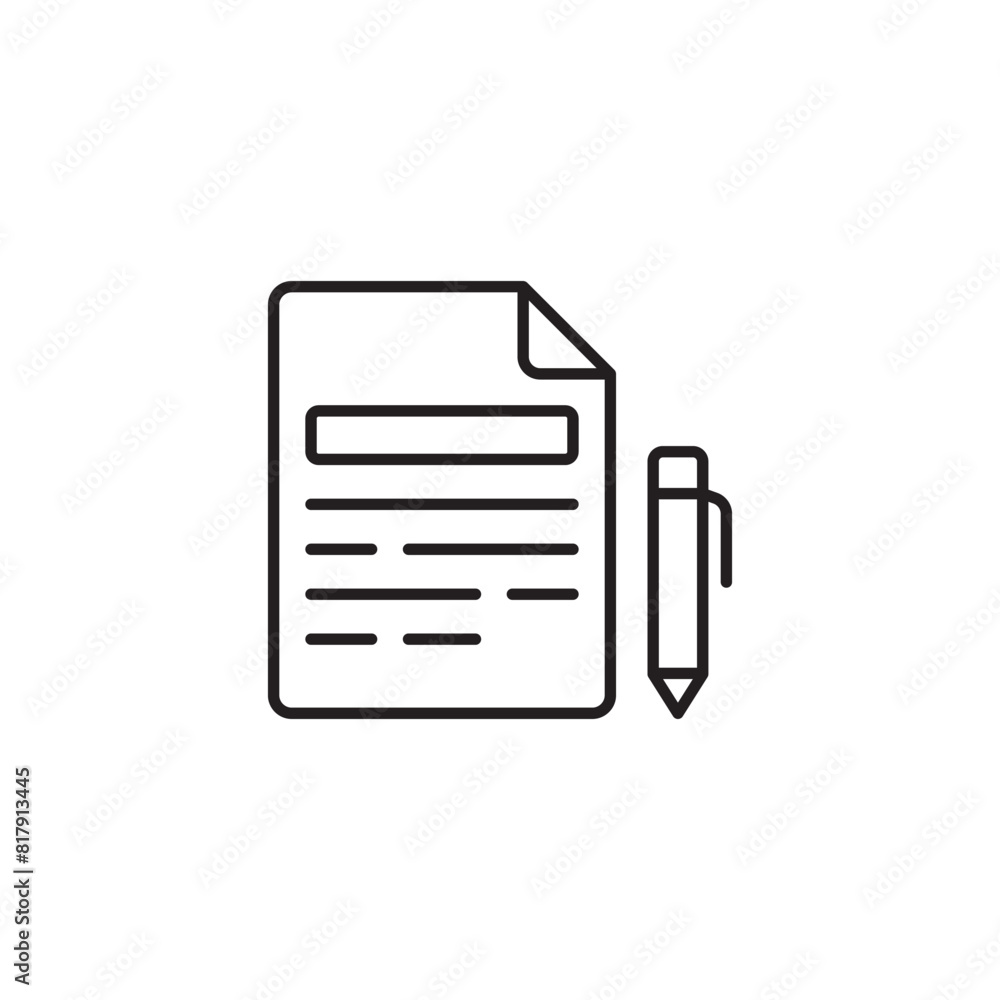 Contract icon design with white background stock illustration Contract icon design with white background stock illustration