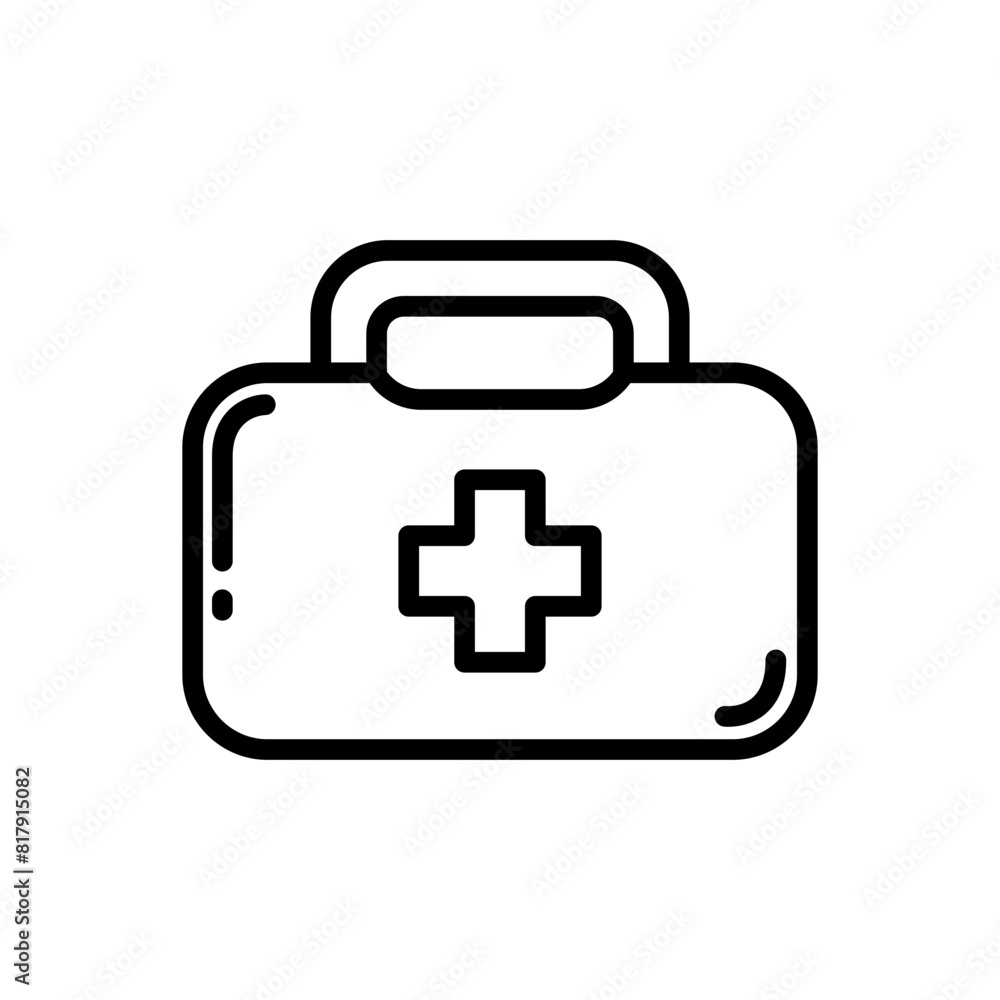 Medical kit line icon. Soccer icon. Football icon isolated on white background. Transparent background, minimalist symbol. Vector images Medical kit line icon. Soccer icon. Football icon isolated on white background. Transparent background, minimalist symbol. Vector images