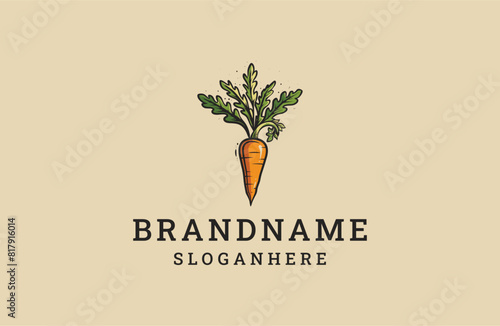Carrot logo style icon design template flat vector