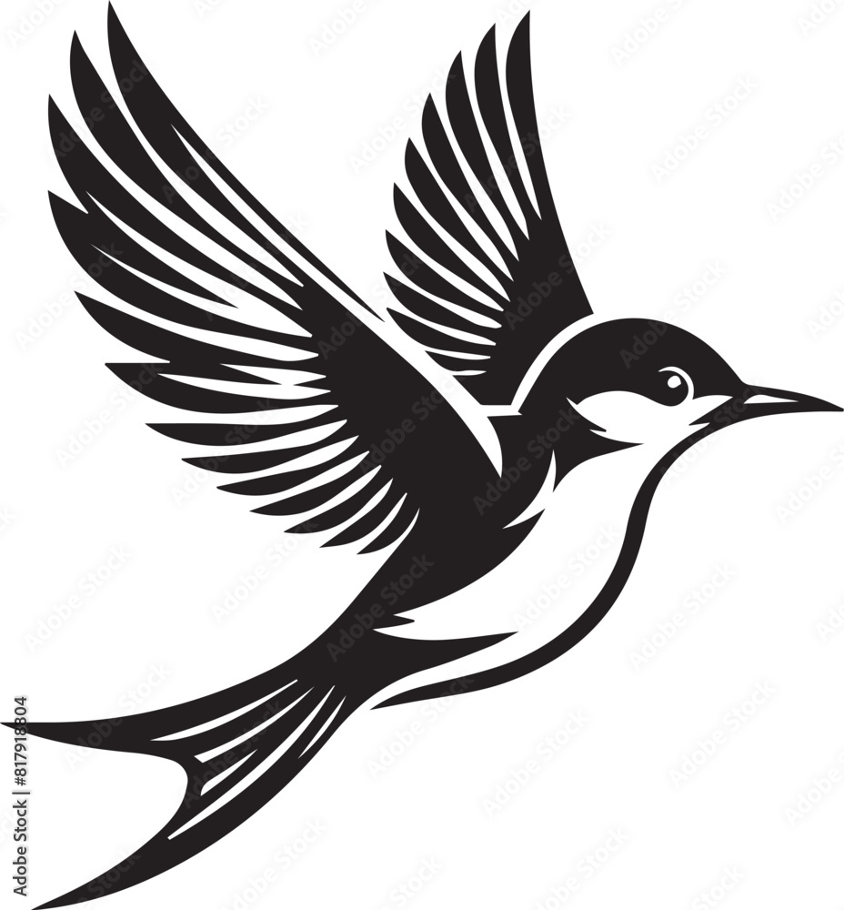 Obraz premium black and white bird