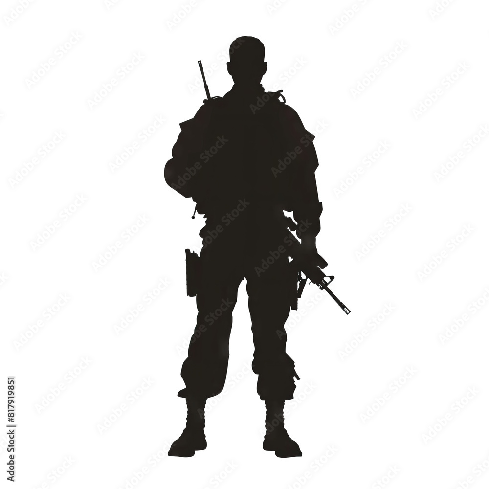 Obraz premium Flat design soldier full body silhouette
