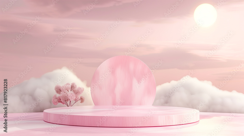 Background pink podium sky 3d platform luxury product beauty display render heaven dreamy stage. Pink stand smoke scene podium white background pastel romantic space sunset abstract backdrop light. Background pink podium sky 3d platform luxury product beauty display render heaven dreamy stage. Pink stand smoke scene podium white background pastel romantic space sunset abstract backdrop light.