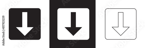 Download icon set. Download button Collection. Download files icons vector. simple download icon isolated on white and black background. Arrow downloading icon. Vector illustration. EPS 10 