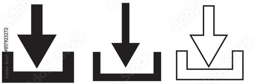 Download icon set. Download button Collection. Download files icons vector. simple download icon isolated on white and black background. Arrow downloading icon. Vector illustration. EPS 10 