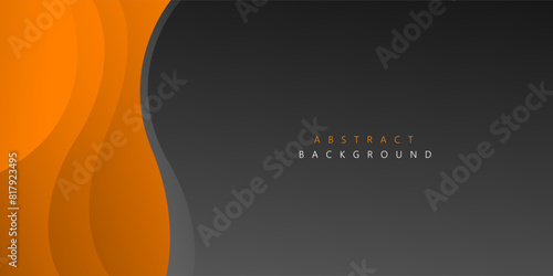 Gray and orange wave modern background with dark space for text and message. template design	