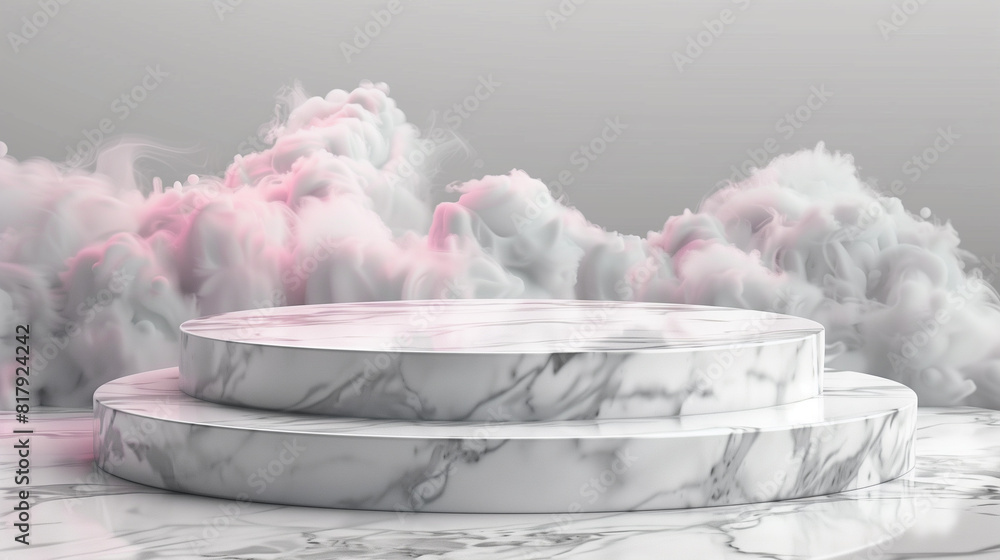 Background podium product display 3D stand platform white marble stone. Product podium background stage cosmetic pastel shadow pedestal mockup render empty beauty floor minimal studio abstract scene. Background podium product display 3D stand platform white marble stone. Product podium background stage cosmetic pastel shadow pedestal mockup render empty beauty floor minimal studio abstract scene.