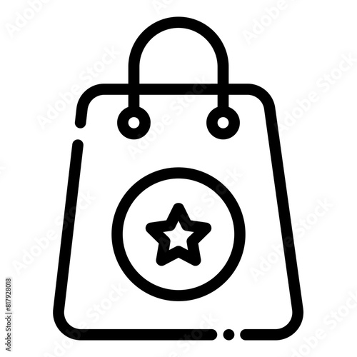 Shopping Bag Icon in Line Style