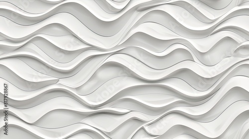 an abstract white background adorned with sleek, smooth waves, evoking a sense of modernity and innovation in design. SEAMLESS PATTERN