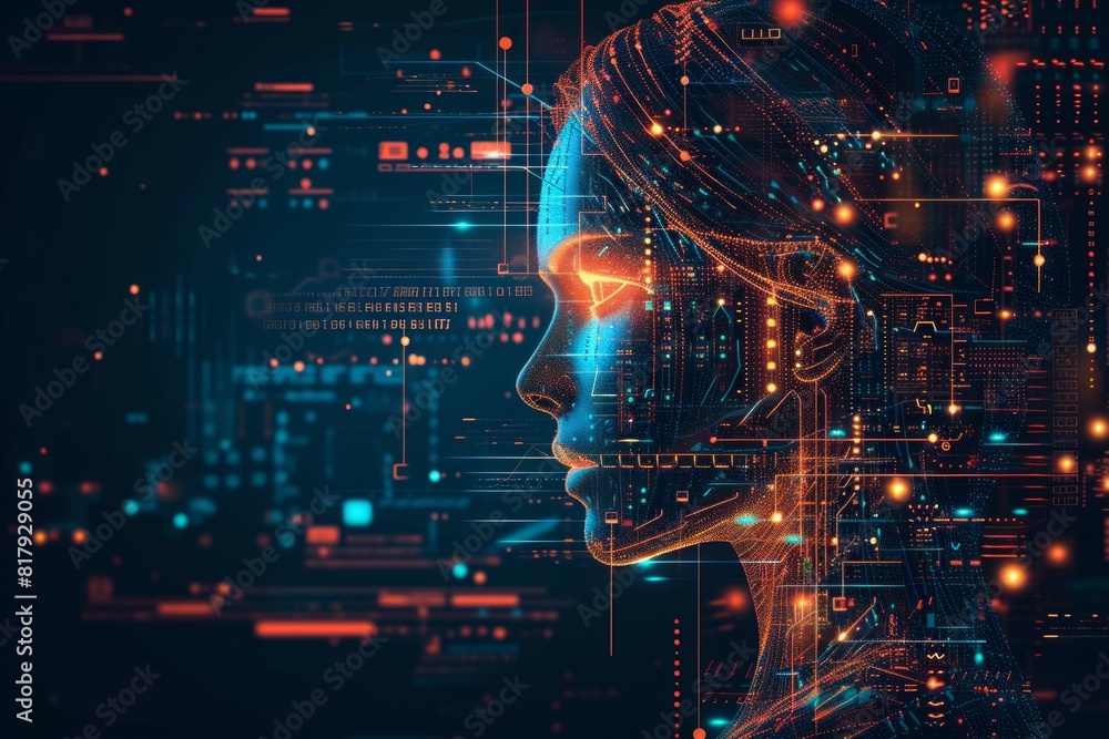 AI Analytics robot background AI Analytics robot background