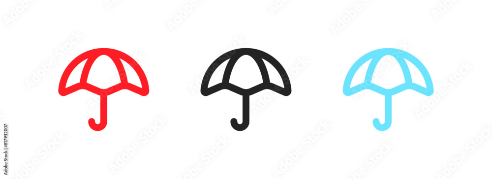 Umbrella icon set. Flat style. Vector icons Umbrella icon set. Flat style. Vector icons