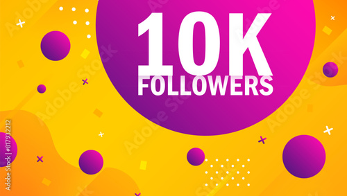 10K Followers sign. Modern 10K Followers icon. Flat style. Vector illustration