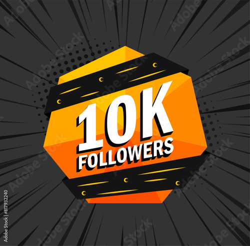 10k followers sign. Pop art modern 10k followers sign. Vector icon