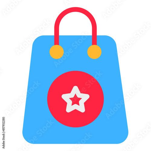Shopping Bag Icon in Flat Style