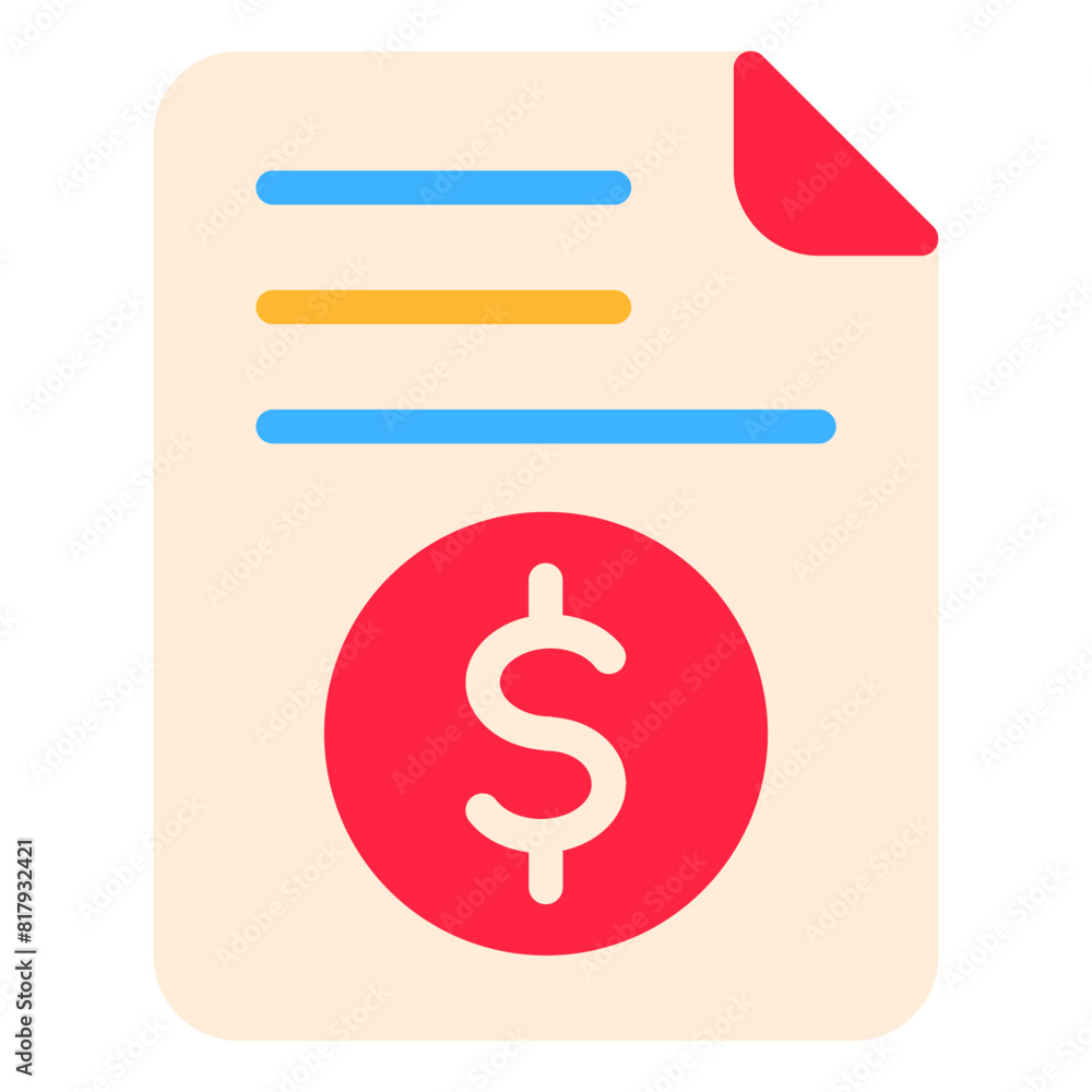 Bill Icon in Flat Style Bill Icon in Flat Style