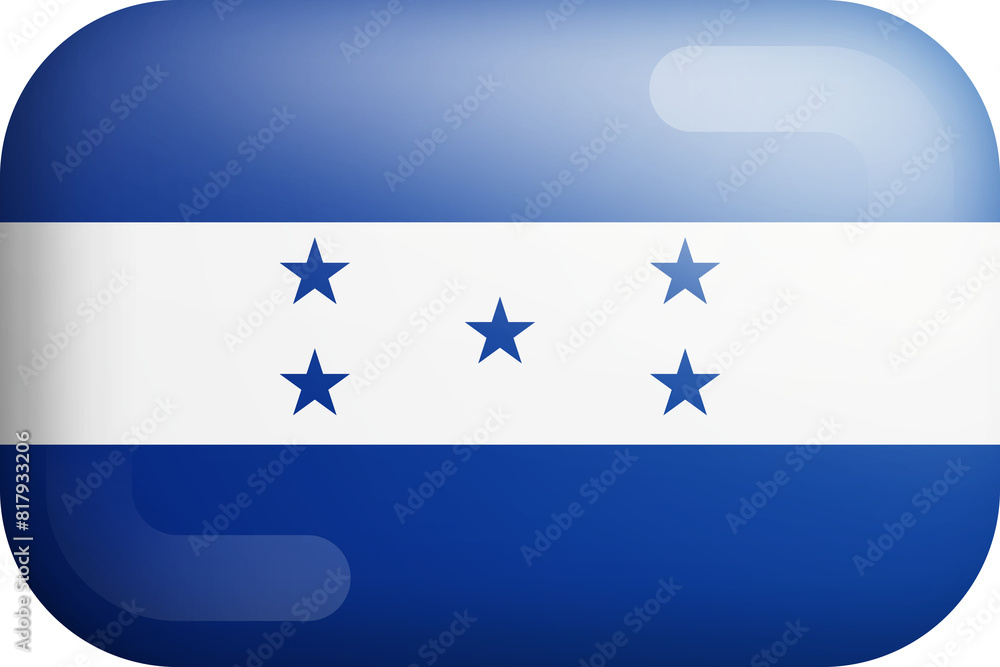 Honduras Official National Flag Isolated 3D Rounded Glossy Icon Honduras Official National Flag Isolated 3D Rounded Glossy Icon