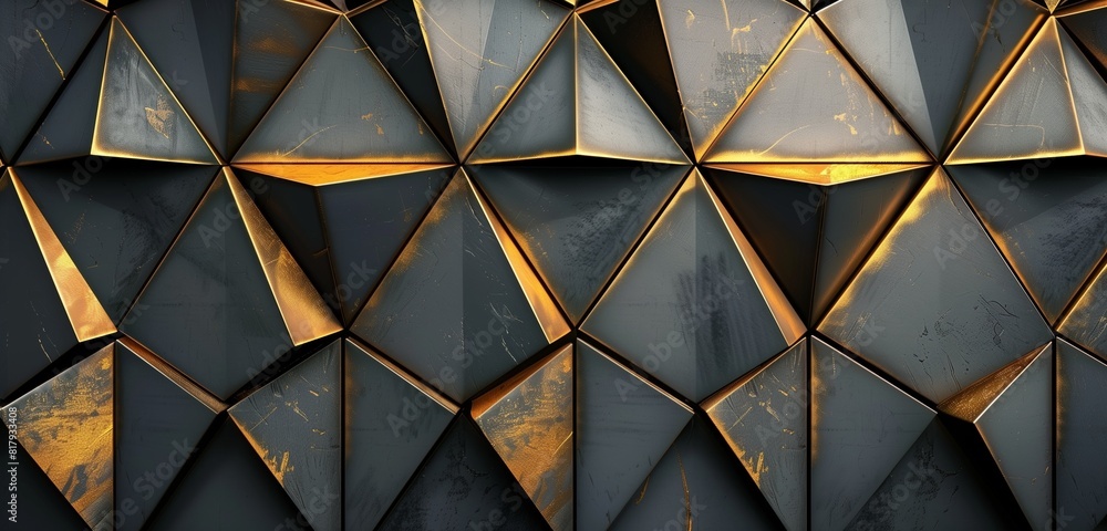 Abstract background, Modern and stylish abstract design poster with golden lines and zinc triangular geometric pattern., Abstract background, Modern and stylish abstract design poster with golden lines and zinc triangular geometric pattern.,