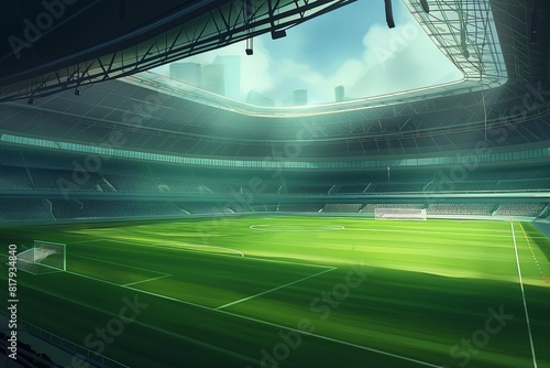 soccer arena in realistic 3d images by generative ai