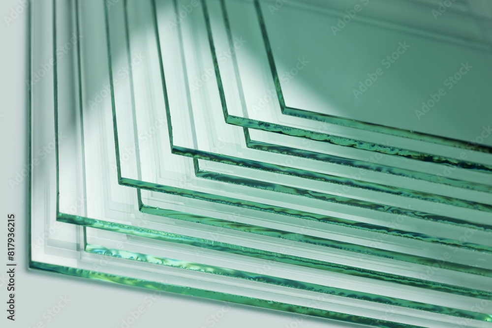Obraz premium Glass Factory produces a variety of transparent glass thicknesses