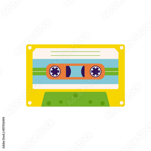 Aesthetics of the 90s, retro cassettes for a tape recorder. 2000s Elements . Modern flat style
