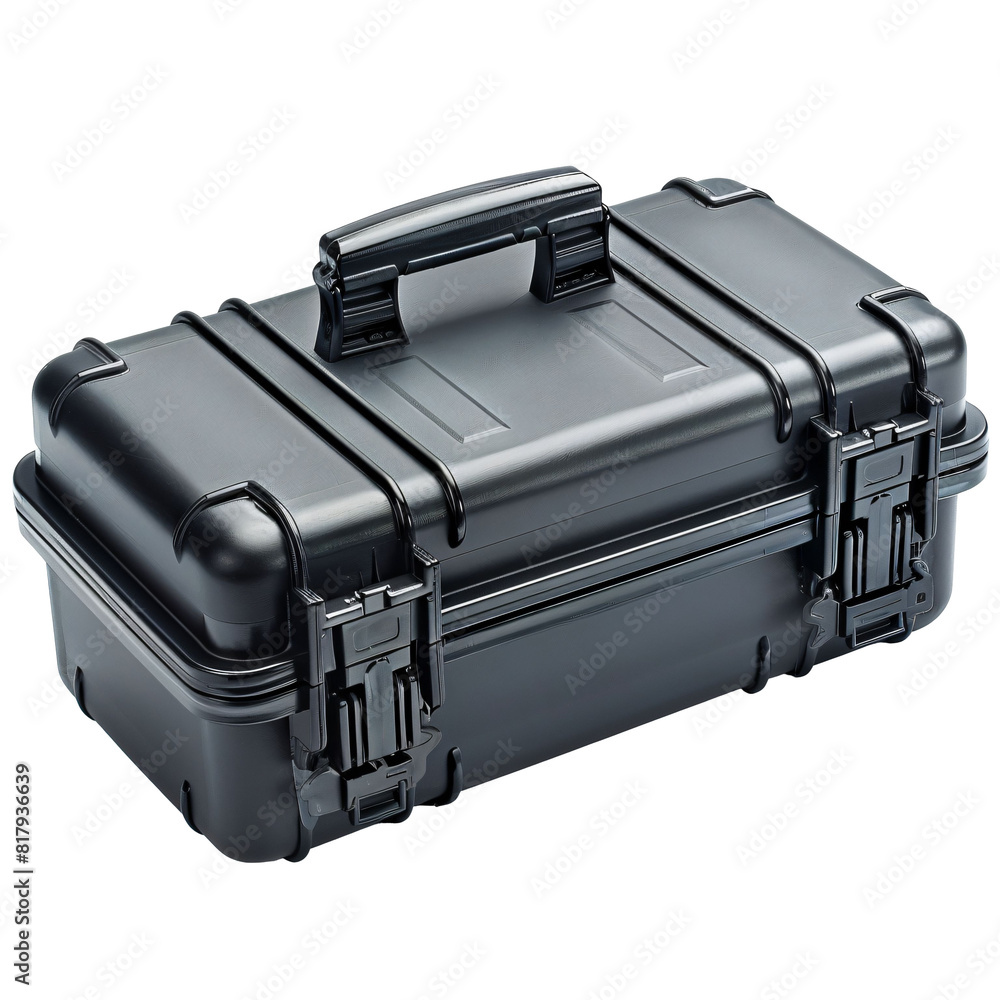 Hard Plastic Tool Case Rugged and Secure Die Cut PNG Style Isolated on White and Transparent Background Hard Plastic Tool Case Rugged and Secure Die Cut PNG Style Isolated on White and Transparent Background