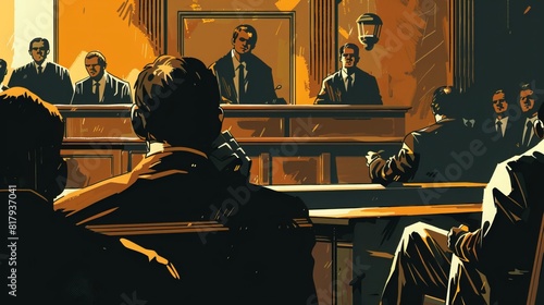 Lawyer in the Courtroom: In the courtroom, a lawyer passionately presents their case, arguing before the judge and jury to defend their client's rights