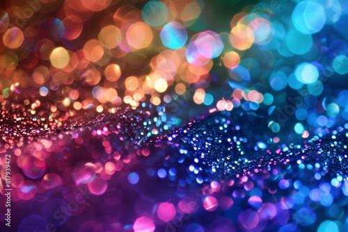 The image is a colorful and vibrant display of glittering lights