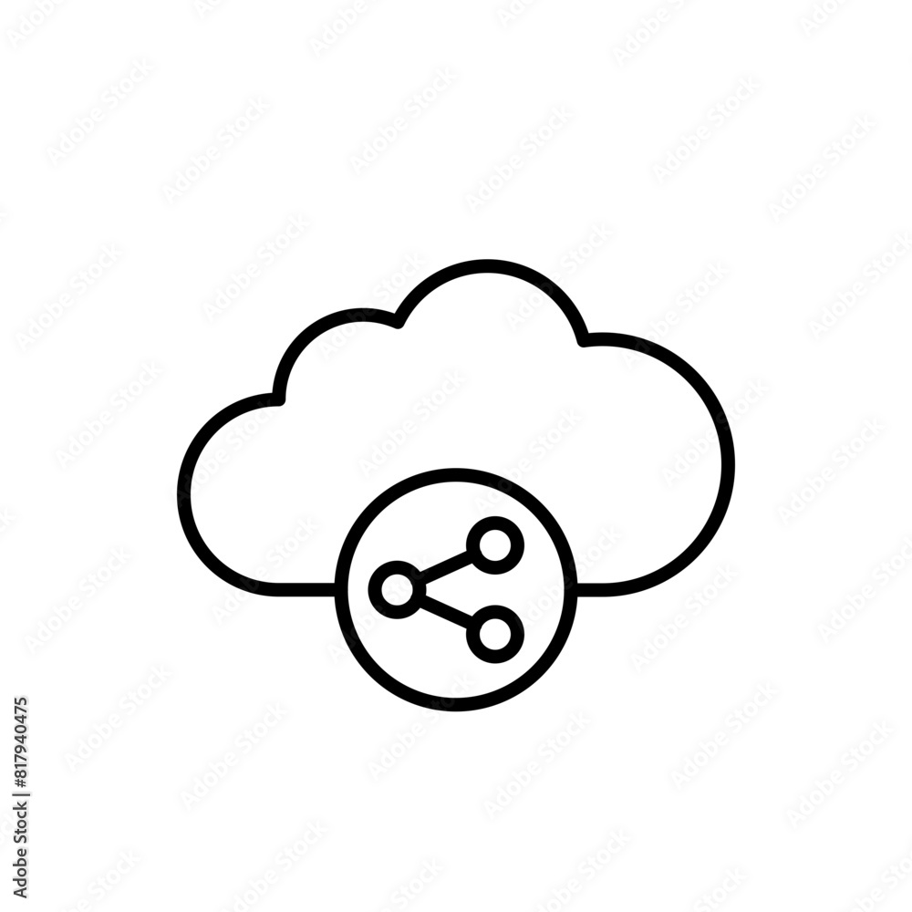 Cloud sharing outline icons, minimalist vector illustration ,simple transparent graphic element .Isolated on white background Cloud sharing outline icons, minimalist vector illustration ,simple transparent graphic element .Isolated on white background