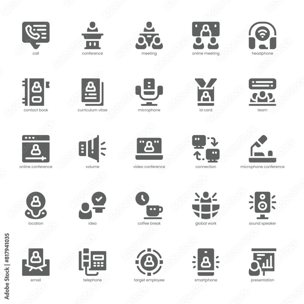 Business Meeting icon pack for your website, mobile, presentation, and logo design. Business Meeting icon glyph design. Vector graphics illustration and editable stroke. Business Meeting icon pack for your website, mobile, presentation, and logo design. Business Meeting icon glyph design. Vector graphics illustration and editable stroke.
