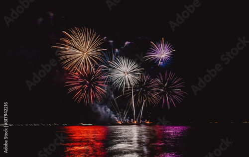 Firework display and tourism in Pattaya. 
Pattaya International Fireworks Show.