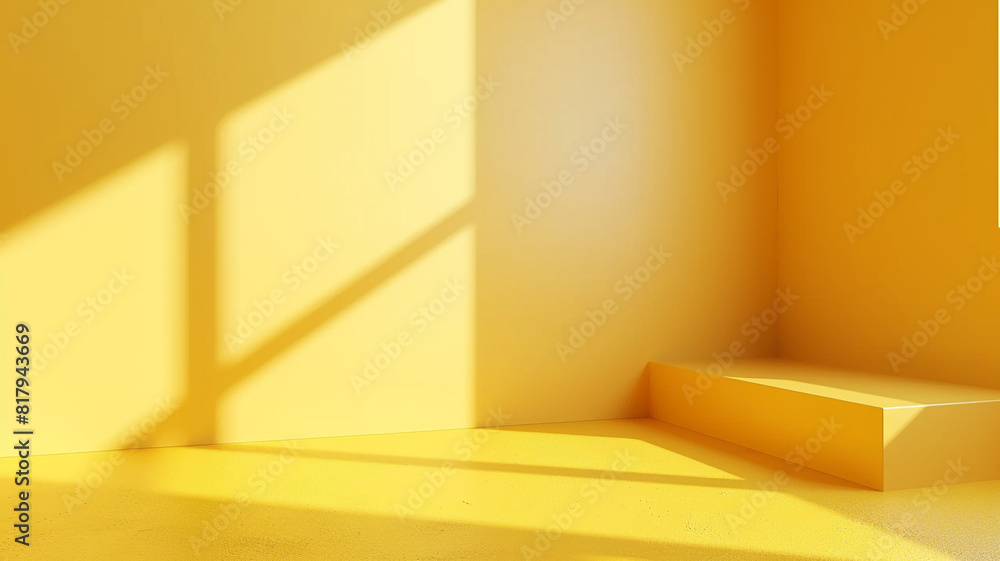 yellow empty room background with corner stand yellow empty room background with corner stand