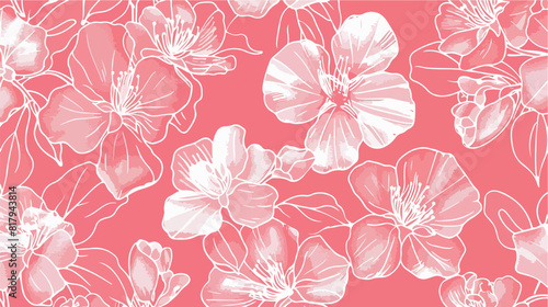 Romantic natural seamless pattern with beautiful bloo photo