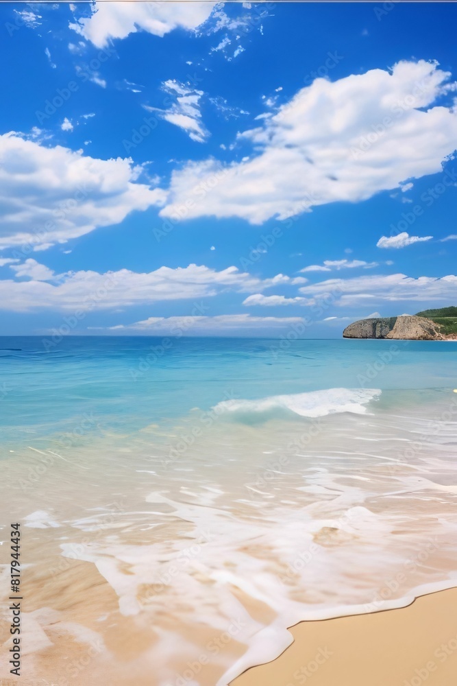 Beautiful beach with blue sky and white clouds, Sardinia, Italy Beautiful beach with blue sky and white clouds, Sardinia, Italy