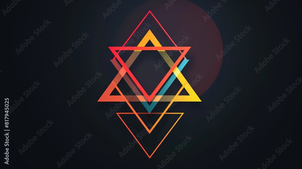 elegance creative triangle line colorful geometric shape, minimal modern trend design elements color on black abstract background, banner , flyers design, Generative elegance creative triangle line colorful geometric shape, minimal modern trend design elements color on black abstract background, banner , flyers design, Generative