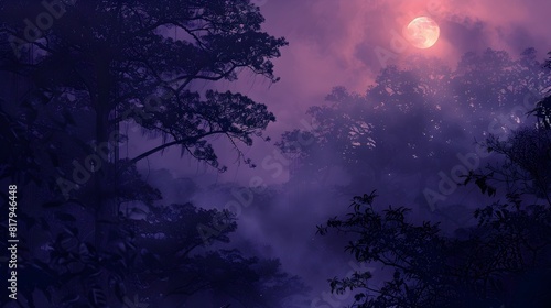 Enchanting Twilight in the Mystical Forest Landscape