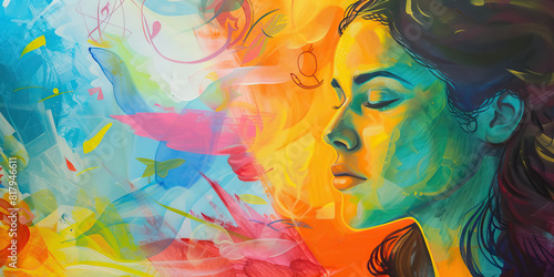 A Vivid Canvas Reflecting a Woman's Struggle with Addiction and Her Path Towards Hope and Reclamation