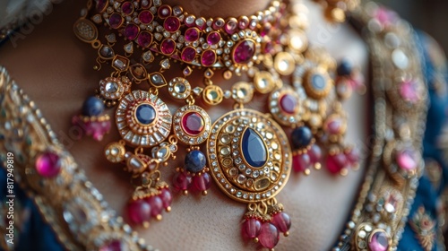 elegant indian jewelry, indian jewelry crafted with gemstones and metals, symbolizing beauty and elegance in indian culture through intricate designs